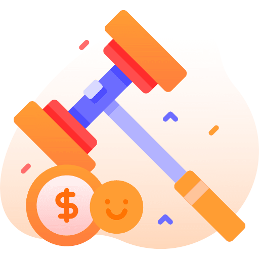 Auction justice hammer smiley icon