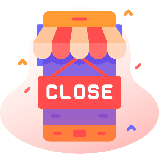 Close close commerce and shopping smartphone icon