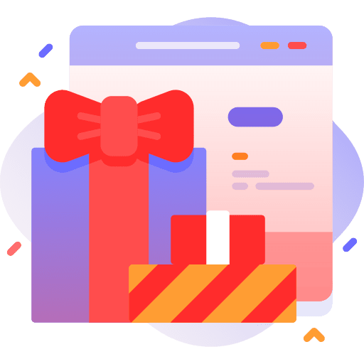 Gift box reward points promotion shopping online icon