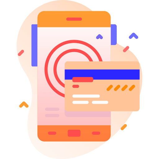 Online payment business and finance pay card mobile banking icon