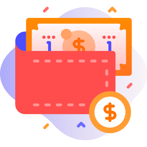 Wallet credit card wallet dollar icon