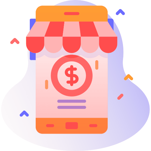 Ecommerce smartphone dollar online shop icon