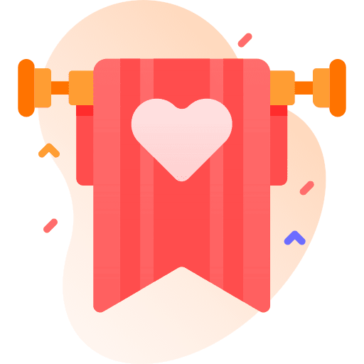 Favorite banner heart ribbon icon
