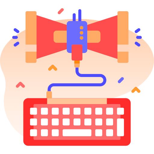 Marketing speaker content writer icon