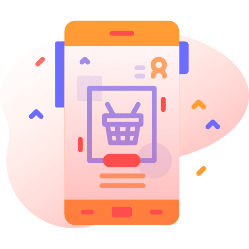 Shopping basket ecommerce shopping basket smartphone icon