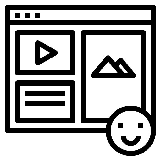 Website content web design square layout digital marketing icon Website content web design square layout digital marketing icon