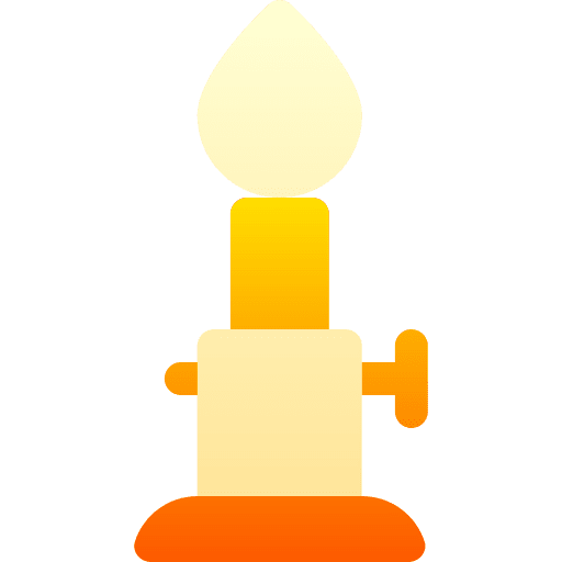 Bunsen burner fire education laboratory icon