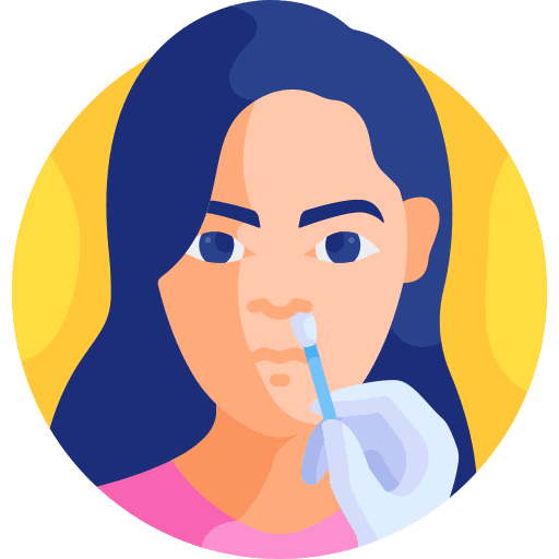 Pcr test covid test woman health icon