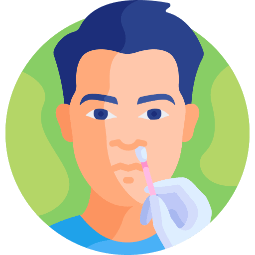 Pcr test health swab black hair icon