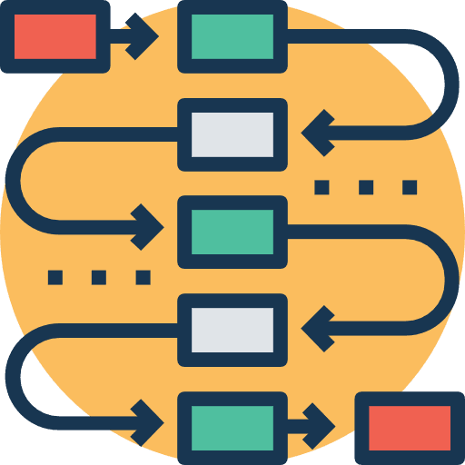 Planning sequence plan schema icon