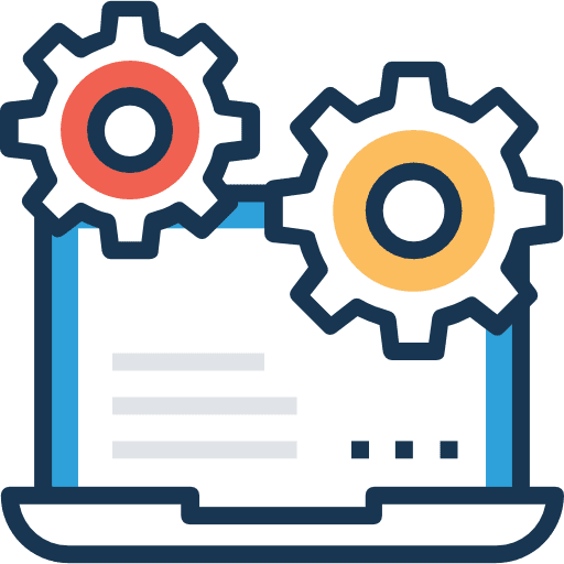 Laptop cogwheel setting settings icon