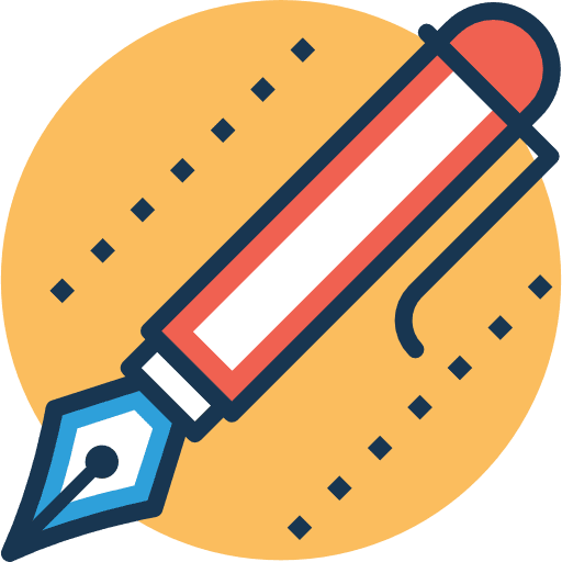 Pen tools and utensils calligraphy fountain pen icon