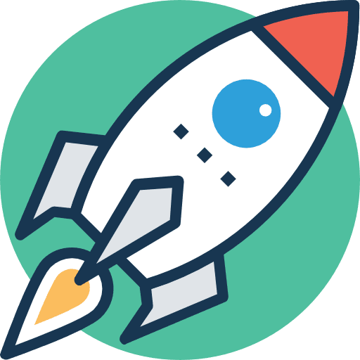 Rocket launch transport seo and web rocket ship icon