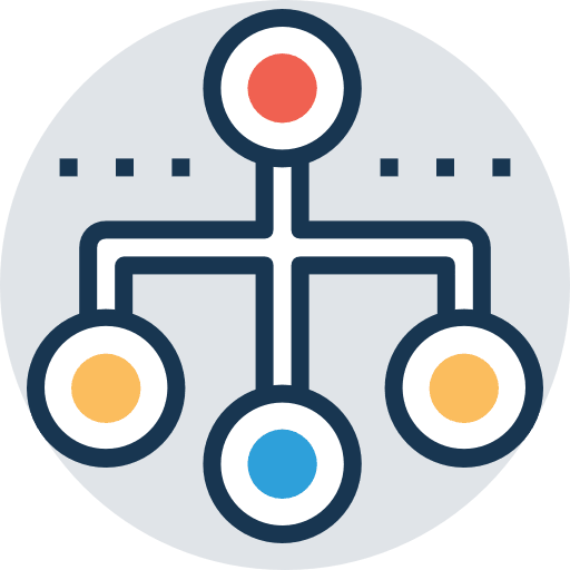 Hierarchical structure business organized interface icon