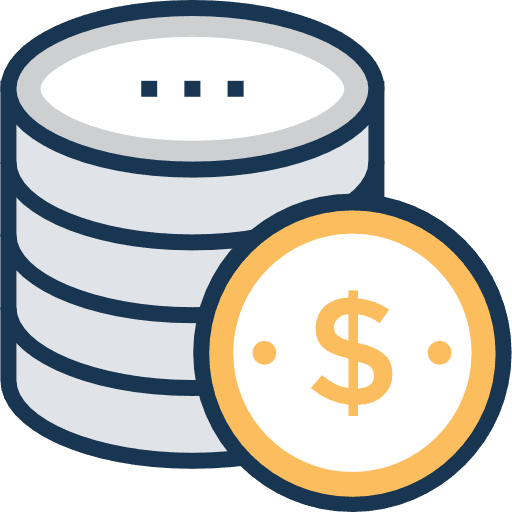 Coins business and finance cash dollar icon