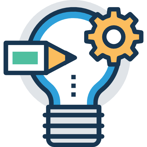Idea seo and web illumination invention icon