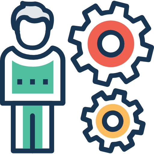 Manager seo and web management cogwheels icon