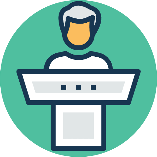 Presentation microphone man people icon