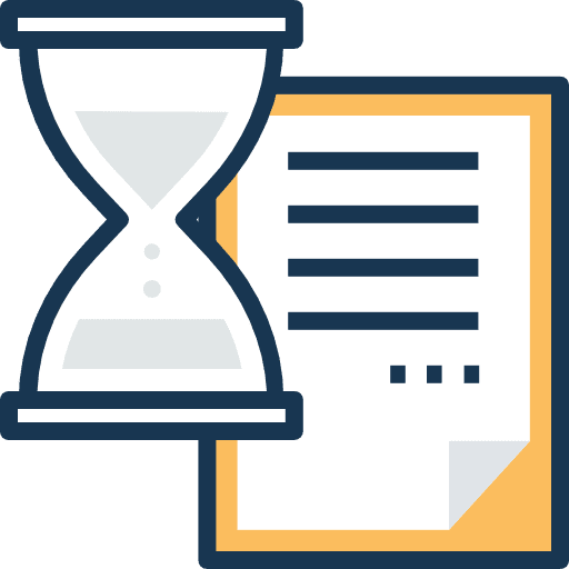 Schedule file document hourglass icon