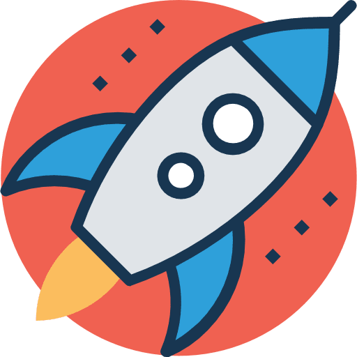 Startup rocket ship rocket launch transport icon