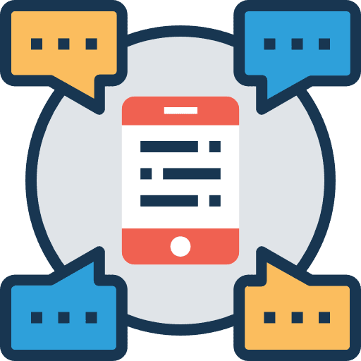 Chat touch screen communications smartphone icon