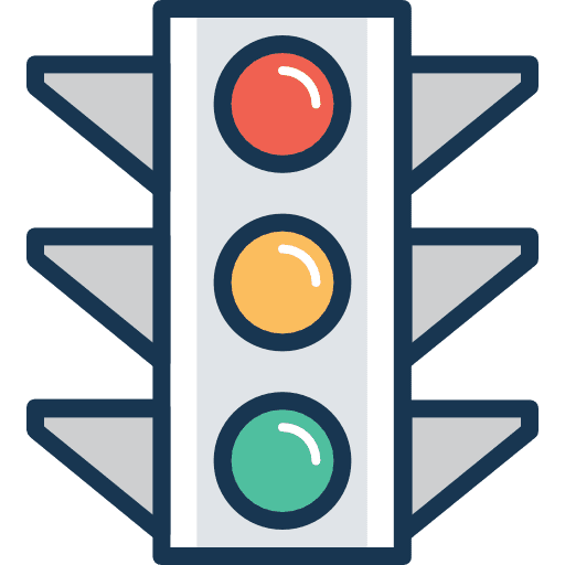 Traffic light architecture and city seo and web stop icon
