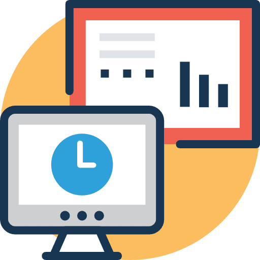 Analytics monitor bar chart screen icon