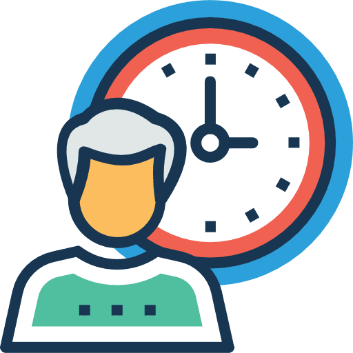 Working hours clock hour business icon