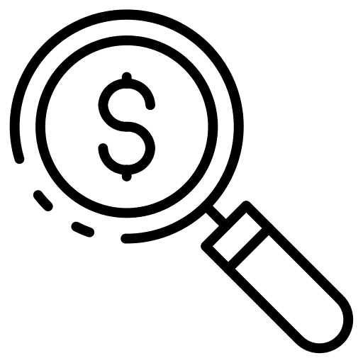 Dollar business and finance search dollar icon