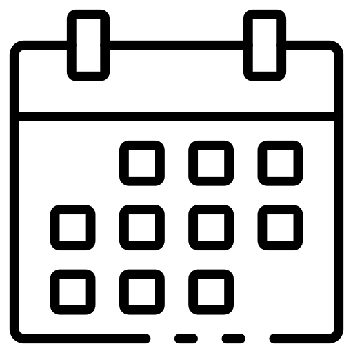 Calendar rocket accelerate launch icon