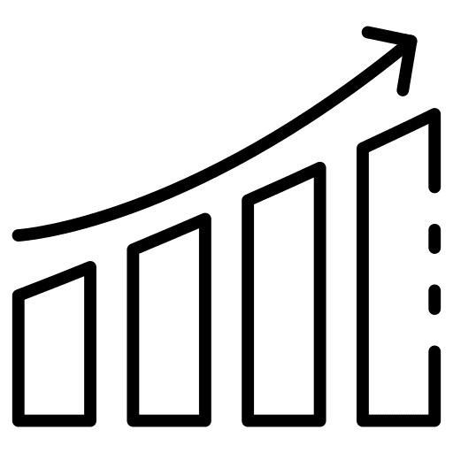 Profit statistics bar chart business and finance icon