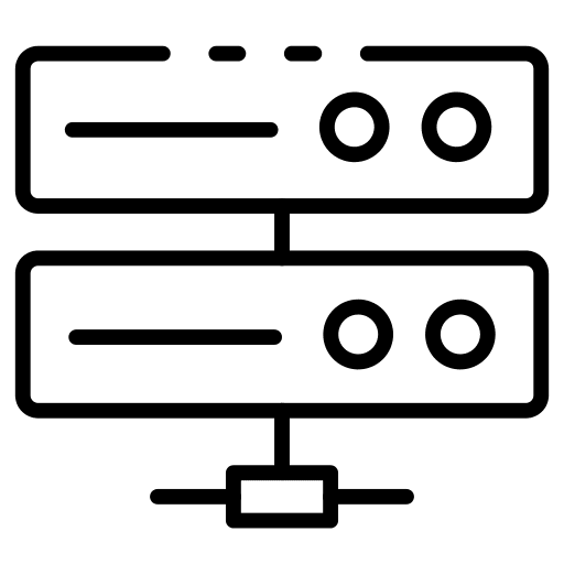 Server database hosting multimedia icon