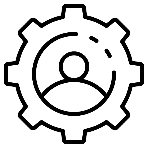 Setting account admin cogwheel icon