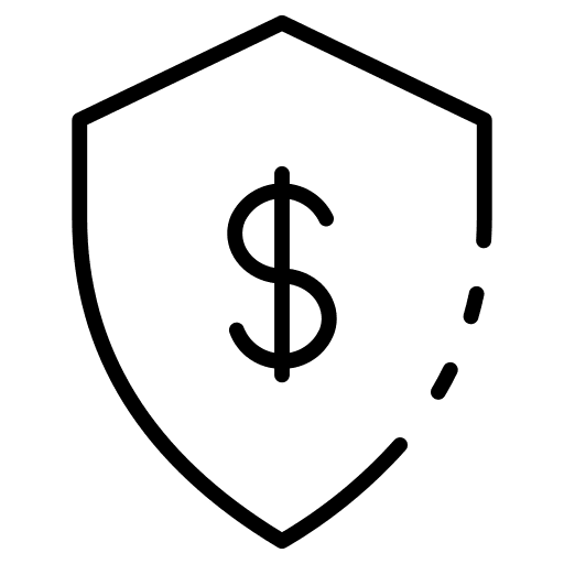 Shield security dollar symbol shield icon