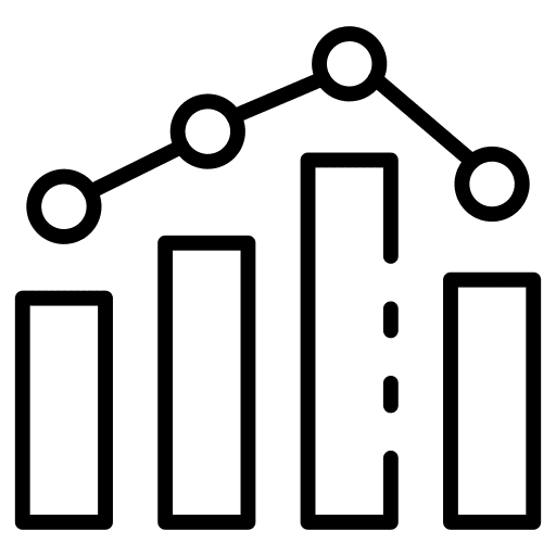 Bar chart graph business and finance line icon