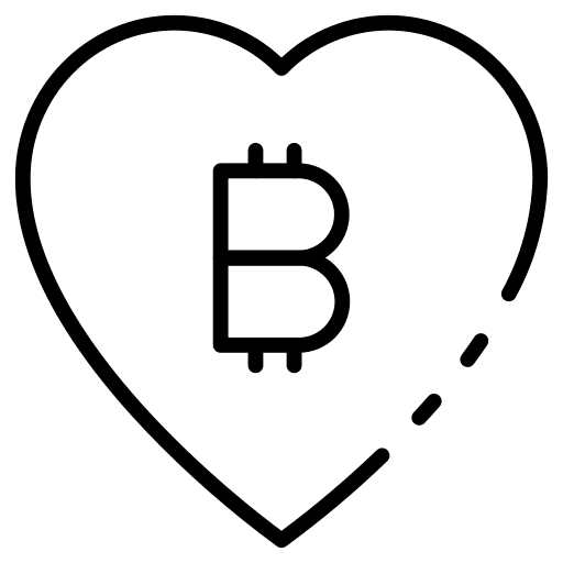 Bitcoin love bitcoin heart icon