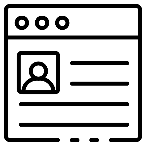 Online profile webpage online profile internet icon