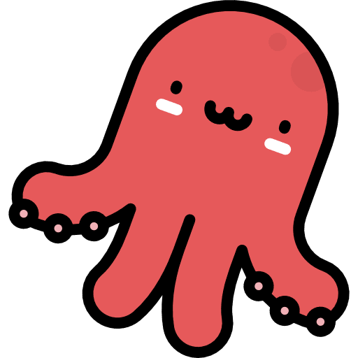 Octopus aquatic aquarium kawaii icon