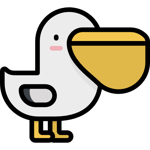 Pelican animals zoo kawaii icon