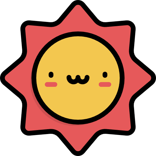 Sun sun kawaii meteorology icon