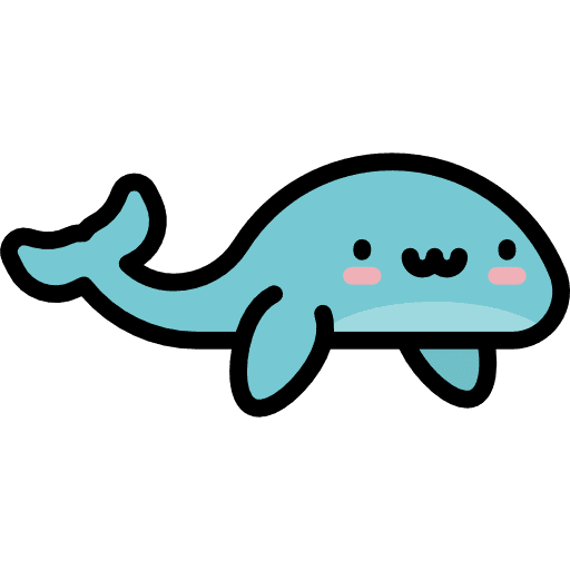 Whale sea life whale kawaii icon