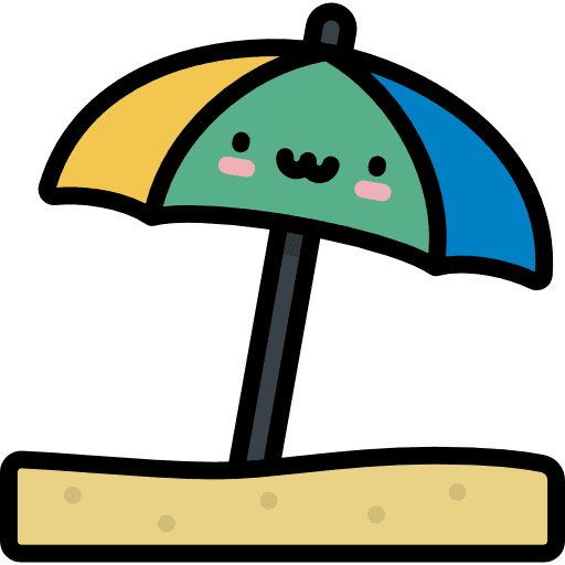 Beach umbrella kawaii beach umbrella holidays icon