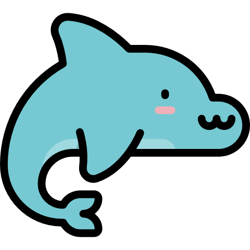 Dolphin animal sea life kawaii icon