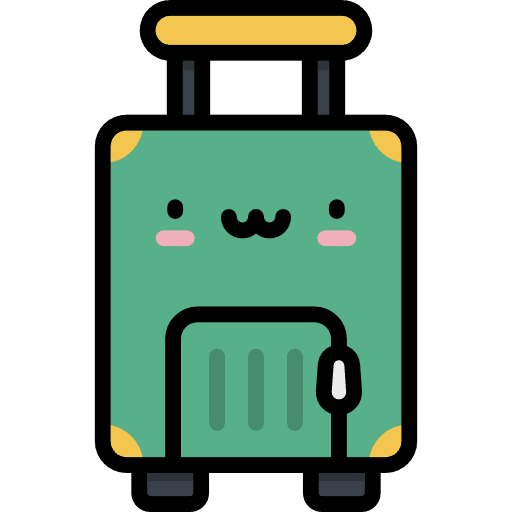 Luggage baggage travel trolley icon