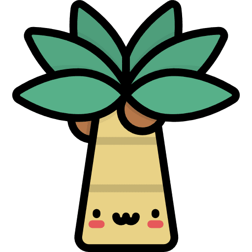Palm tree summer palm kawaii icon