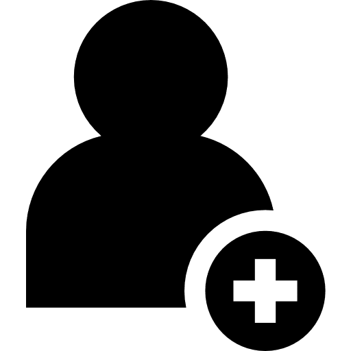 Contact sign add symbol icon