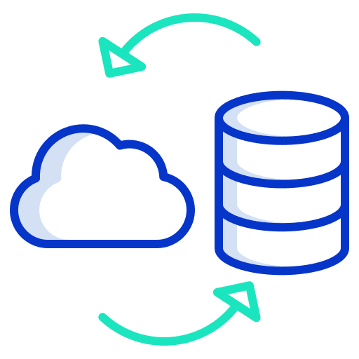 Refresh arrows cloud database icon