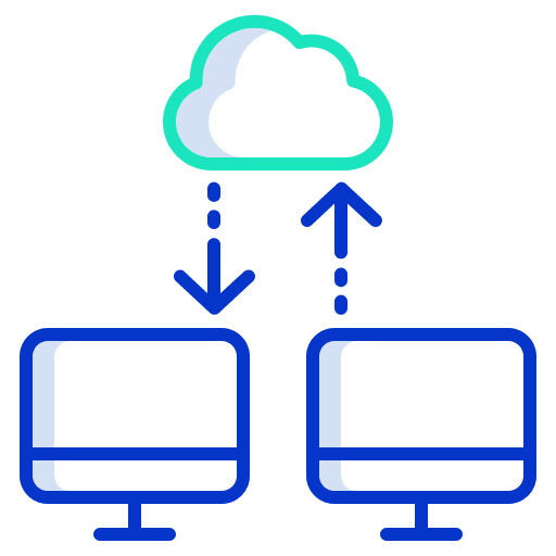 Cloud storage multimedia network icon