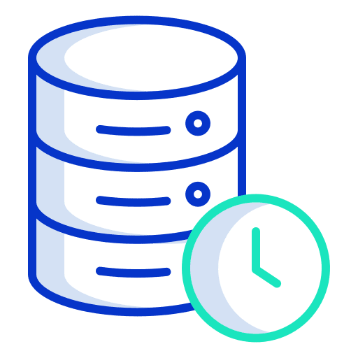 Database data sign time icon