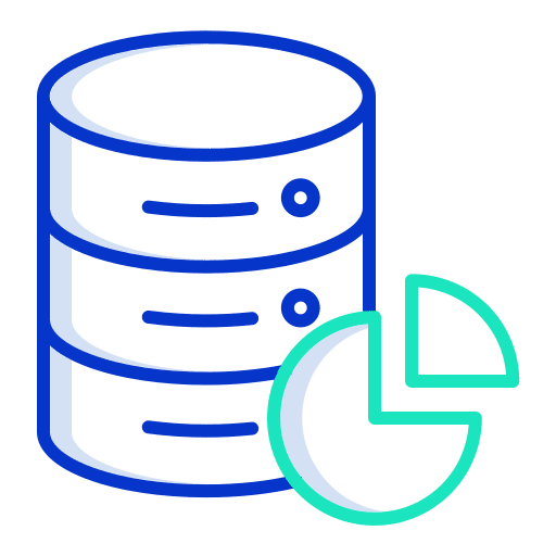 Database data pie chart database icon